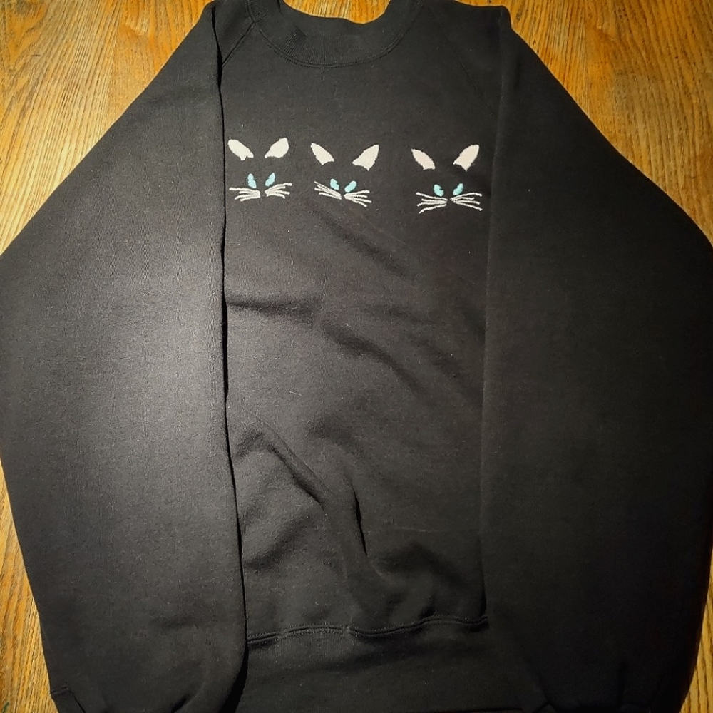 80's Cat Face Sweatshirt medium